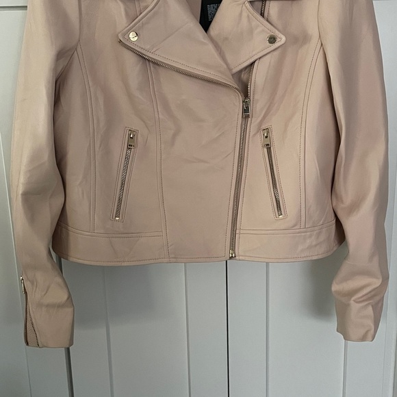 Lamarque Donna Leather Biker Jacket in Ballet Pink Size XL - Picture 3 of 16